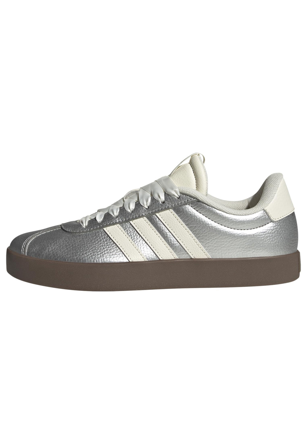 adidas VL Court 3.0 – Sneaker Donna Argento Metallizzato – Argento metallizzato / Avorio / Gomma