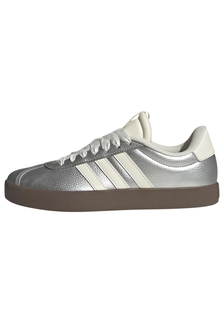adidas VL Court 3.0 – Sneaker Donna Argento Metallizzato – Argento metallizzato / Avorio / Gomma